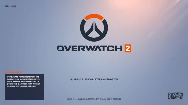 Overwatch 2 in Queue 0 Players Ahead of You