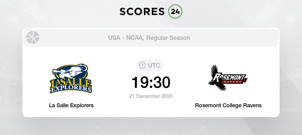 Rosemont College Ravens Vs La Salle Explorers Live Stream & Score Match Today Ncaam 2023