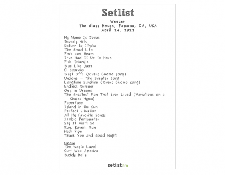 Weezer Tour Setlist 2024 Get Ready to Rock with Undone, Pork and Beans