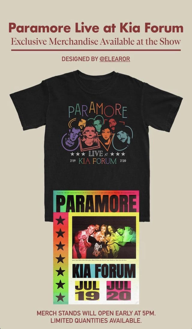 Paramore Tour 2024 Merch Exclusive and Limited Edition