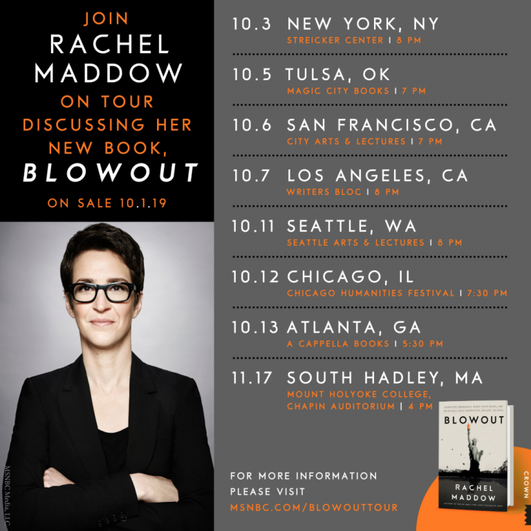 Rachel Maddow Book Tour 2024 Schedule