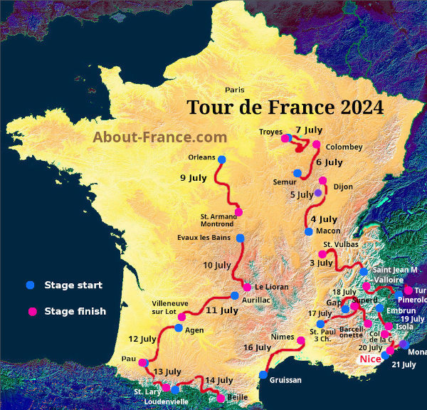 Stage 7 Tour De France 2024 Map